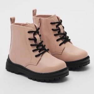 Zara Toddler Girl Pink Combat Boots Size 22